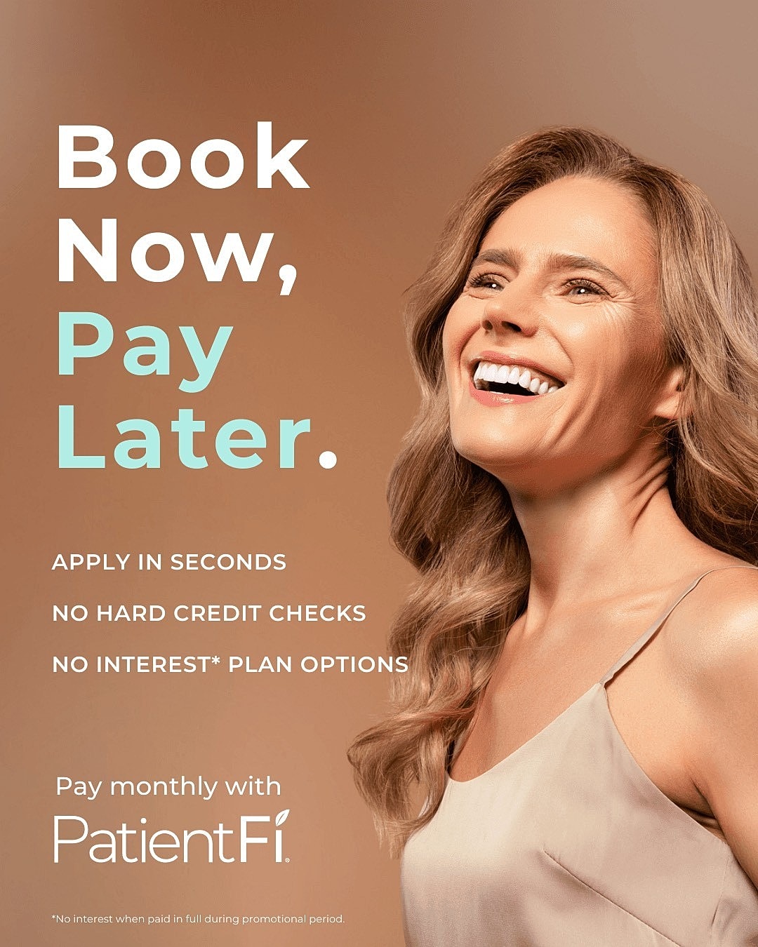 Financial advertisement for flexible payment options.