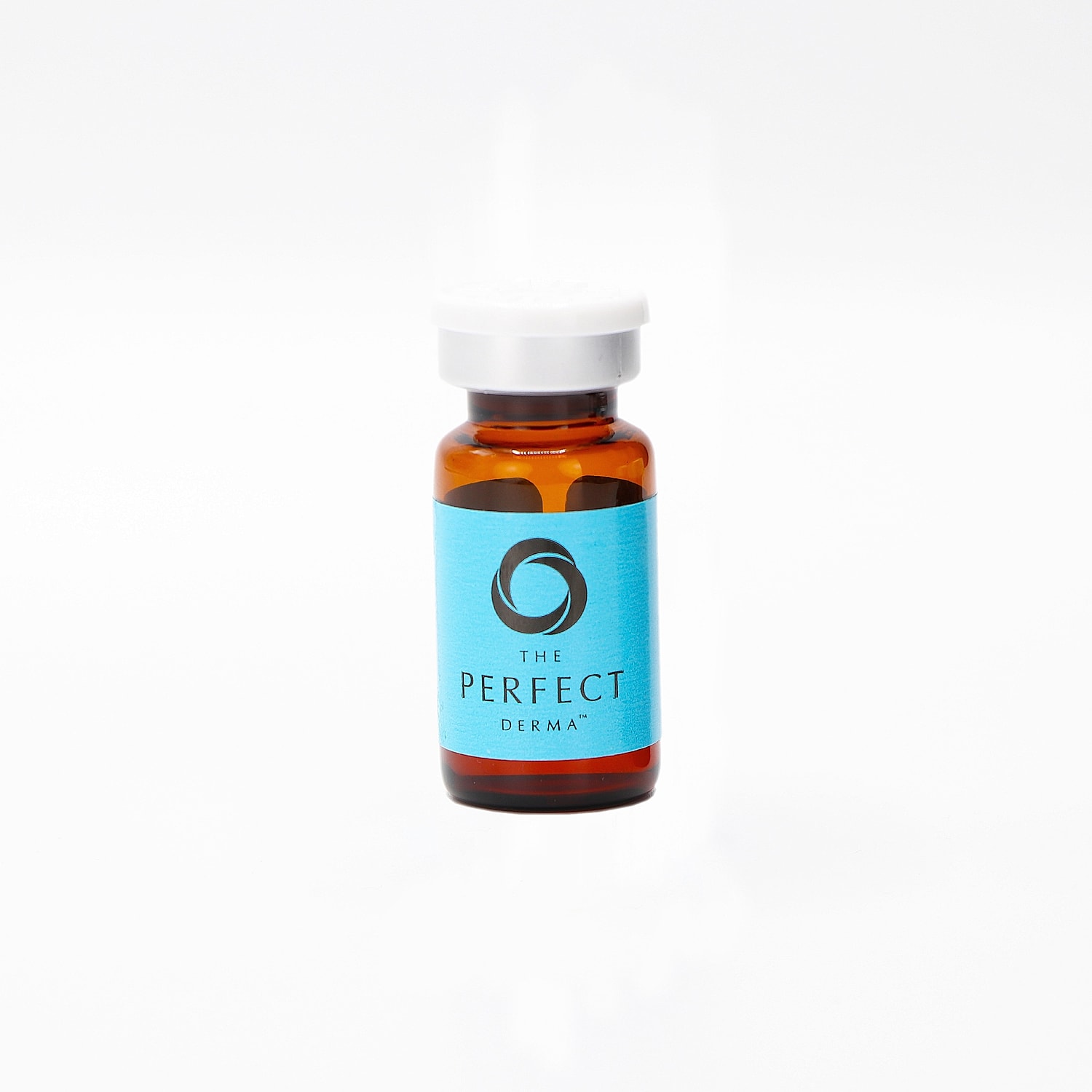 Amber bottle of skincare product on white background